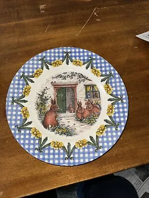 Buy Royal Stafford Set Of 2 Dinner Plates Easter Bunny Rabbit Family  Plaid Floral • 33.61£