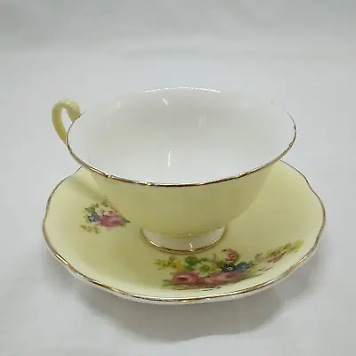 Buy Vintage, Bone China,  Foley  Yellow Floral Cabinet/Tea Cup & Saucer, England • 7£