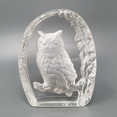 Buy Wedgewood Crystal Glass Bird Paperweight - Owl On Branch - 12 Cm Tall. FREEPOST • 12.99£