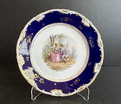 Buy Antique Lamm Dresden Cabinet Plate Hand Painted Watteau Subject 91/4“ D • 168.09£