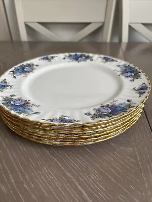 Buy Royal Albert “MOONLIGHT BLUE” 6 Dinner Plates  26 1/2cm • 59.50£