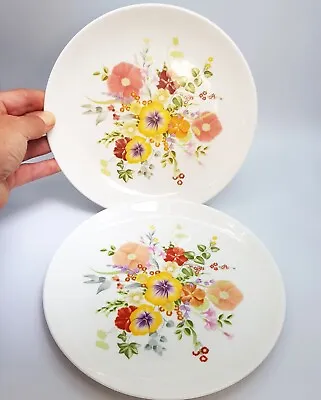 Buy Wedgwood China Summer Bouquet Pattern 8  Salad Plate Pair Vintage Tableware • 12.99£