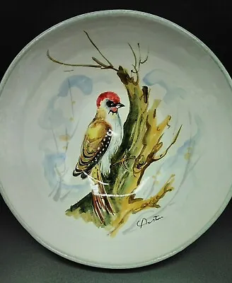 Buy Vintage Bird Hand Painted Italian Hand Thrown Artisan Pottery Bowl Signed  • 19.97£