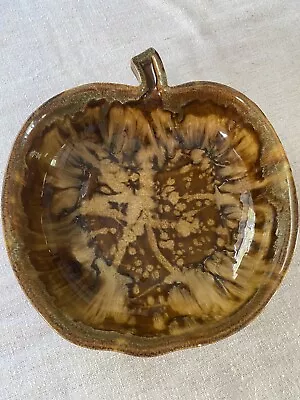 Buy Dryden Pottery Hot Springs Ark Brown Drip Glaze Bowl Apple Pumpkin Vintage • 19.26£