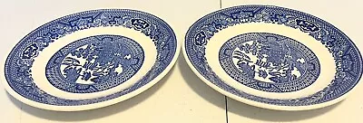 Buy Set Of 2 WILLOW WARE By ROYAL CHINA Blue Willow 6-1/8” BREAD Plate Vintage • 13.62£
