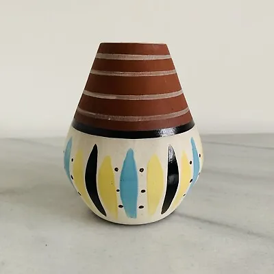Buy Cambrian Studio Ware Vase ~ Welsh Mid Century Pottery ~ Hand Painted ~ 1950's • 10.99£
