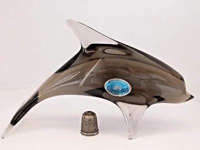 Buy Stylish Zelezny Brod Sklo (ZBS) Glass Dolphin Sculpture/ Figure - Miloslav Janku • 44.99£