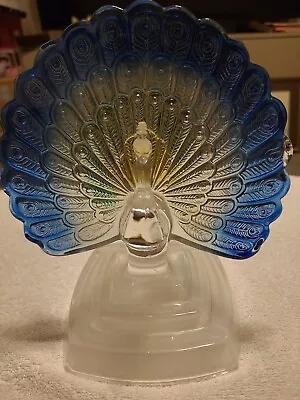 Buy Vintage 1960s French Art Glass Peacock By Cristal D’Arques France. • 15£