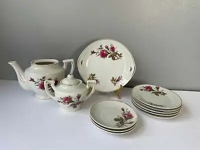 Buy Vintage 12 Piece Miniature Porcelain China Toy Tea Set Japan Pink Roses Child • 8.76£