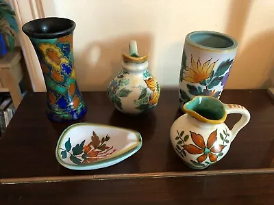 Buy 5 Pieces Vintage GOUDA Pottery Holland Vase Jug Ashtray • 27.95£