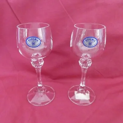 Buy 2 Bohemia Crystal Glass Liqueur Cordial Glasses Czech Republic - Label's Intact • 14.48£