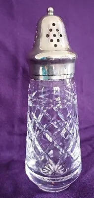 Buy Vintage Silver Plated & Cut Glass Sugar Sifter / Shaker 18cm Tall 338g • 14.50£