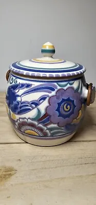 Buy Poole Pottery Pb Pattern Bluebird Art Deco Biscuit Barrel 230 Shape 1920 / 1930s • 25£