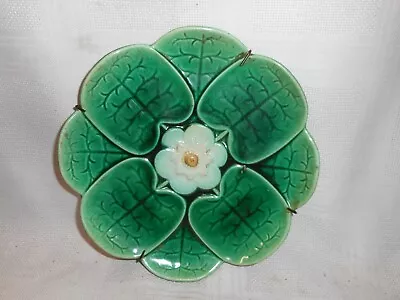 Buy Antique Majolica Plate, Lilly Pad • 20£