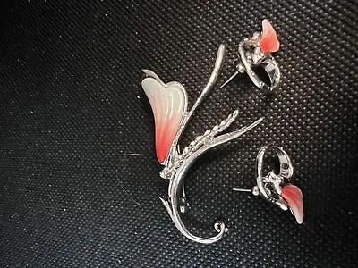 Buy Franz Porcelain Dragonfly Brooch Pin And Earrings • 59.61£
