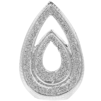Buy Silver Teardrop Sparkle Sculpture Ornament Crystal Diamante Sparkly • 13.40£