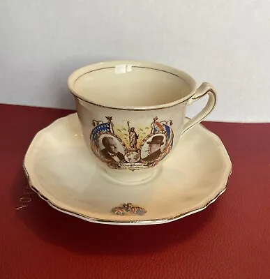 Buy Champions Of Democracy Tea Cup & Saucer-Vintage-Alfred Meakin Marigold DS29 • 45.52£