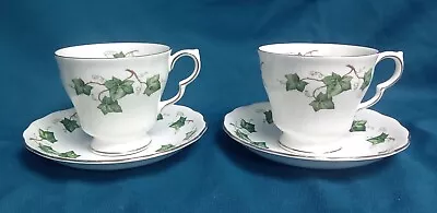 Buy Vintage Colclough Ivy Leaf  Pair Of Tea Cup And Saucers • 14.95£