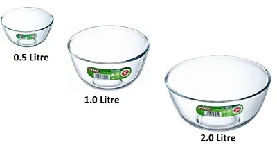 Buy Pyrex Bowls Set Glass 3 Mixing Bowl Dish Ovenware Fridge Freezer Microwave NEW • 17.98£