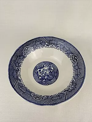 Buy Royal Cuthbertson China (USA) Willow Ware Blue Round Serving Bowl • 14.22£
