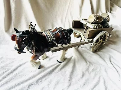 Buy Vintage Ceramic Shire Horse Ornament With Tack & Livery Original Cart • 50£