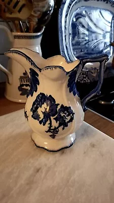 Buy Vintage Flow Blue And White Ironstone Staffordshire Serving Pitcher Jug 8” H • 30£