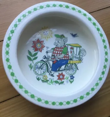 Buy FIGGJO FLINT Norway Vintage Childrens Nursery Bowl Dish Pig Bike Original Gift⭐️ • 13.95£