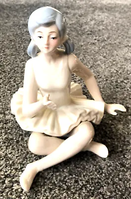 Buy Porcelain China Sitting Ballerina Girl Figurine - NAO / Lladro Style • 12.50£