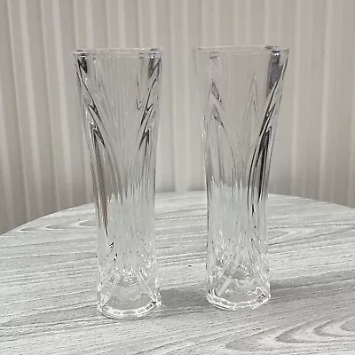 Buy Set Of 2 Beautiful Cristal D'Arques Lead Crystal Bud / Posy Vases / Small • 20£