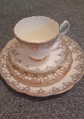 Buy Vintage Tea Set Bone China JAS Taylor White Gold 20 Piece Set • 30£