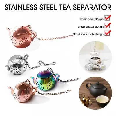 Buy Tea Infuser Teapot Shape Loose Leaf Herb Strainers StainlessSteel Locking T2V7 • 2.11£