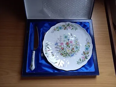 Buy Aynsley England Fine Bone China Wild Tudor 10” Cake Plate Set + Presentation Box • 20£