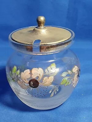 Buy Vintage Hand Painted Glass Lidded Preserve Jar/Pot Marked Carnarvon 1949 • 12£