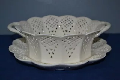 Buy Plain Creamware Pottery Basket And Stand Plate I. Godinger & Co. • 38.36£