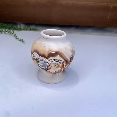 Buy Nemadji USA Pottery Small Swirl Vase Brown Cream Black Orange • 24.07£