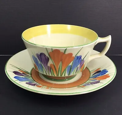 Buy Clarice Cliff Autumn Crocus Athens Teacup And Saucer Bizarre Art Deco C.1933 • 70£