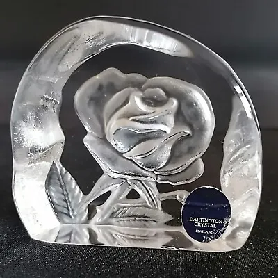 Buy Capredoni Glass Paperweight Rose Flower Signed Dartington Crystal Birthday Gift • 14.95£