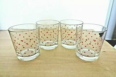 Buy FOUR Vintage 1970s 80s Tumbler Glasses Red Polka Dot  Picnic Bar Party Garden  • 11.99£