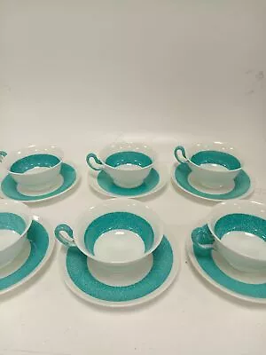 Buy Rare Vintage Wedgewood Turquoise Grain Effect Teacup Saucer Decor Collectable  • 9.99£