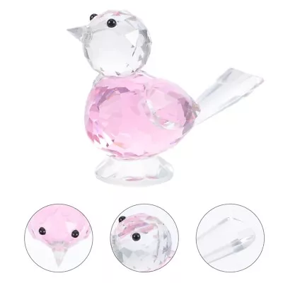 Buy  Pink Crystal Bird Ornaments Glass Birds Figurines Household Decor • 9.68£