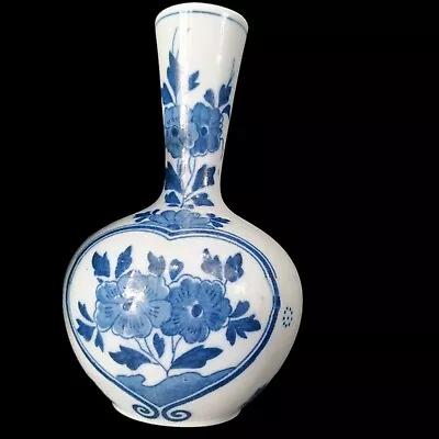 Buy Vintage Blue~White Delft Holland Vase Sailing Scene & Floral Collectible  Decor  • 10.61£