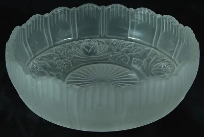 Buy Vintage Retro Glass Bowl Rose Design On Base • 14£