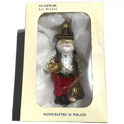 Buy Glassware Art Studio Cowboy Santa Claus Christmas Ornament Made In Poland MARKED • 23.13£