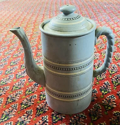 Buy ANTIQUE DUDSON POTTERY - Early Stoneware Jug Coffee Pot - Blue Mosaic Tile VGC • 20£