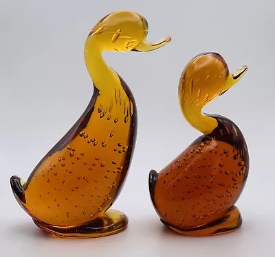 Buy Whitefriars Glass Large Classic Gold Controlled Bubbles Duck • 150£