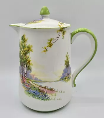 Buy Aynsley  Bluebell Time  Pattern 2045 Green Trim Coffee/Hot Water Pot. • 45£
