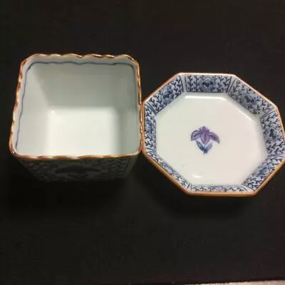Buy Arita Ware Ground Pattern Iris Delicacy Japanese Tableware In Wooden Box • 50.60£