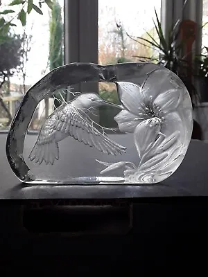 Buy Dartington Crystal Glass Hummingbird Paperweight Signed Capredoni         (2210) • 9£