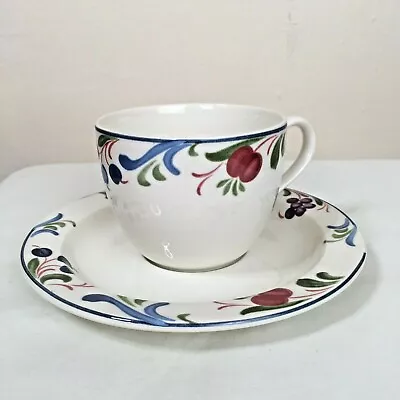Buy Poole Pottery Cranborne Pretty Berry Floral Cup And Saucer Diameter 8cm • 8.99£