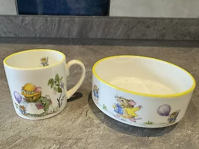 Buy Vintage - Childrens Cup & Bowl Hornsea Country Scene - Little Mice Bone China • 4.99£
